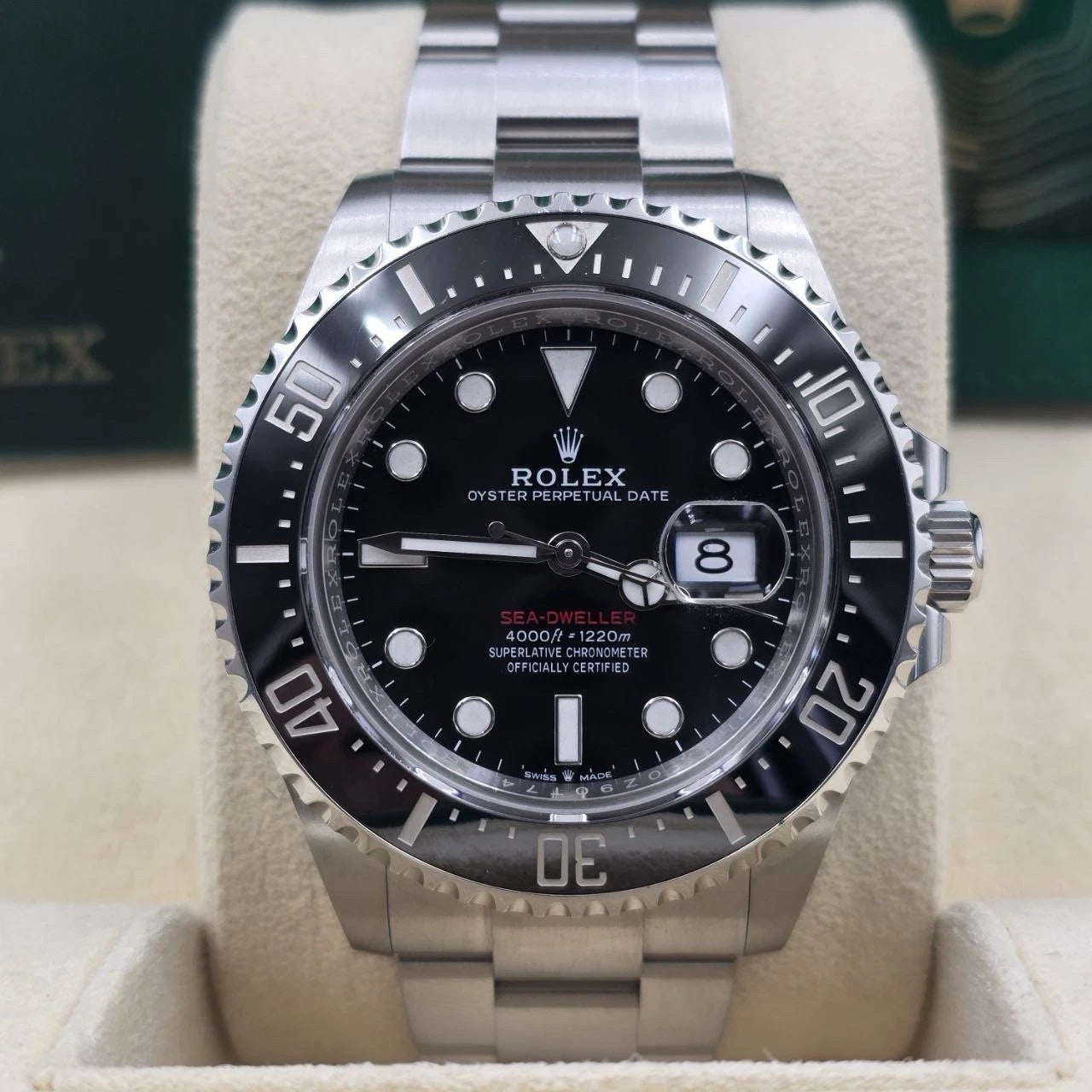 2023 PAPERS Rolex Sea-Dweller Black Red Letters Stainless Steel 43mm 126600 BOX