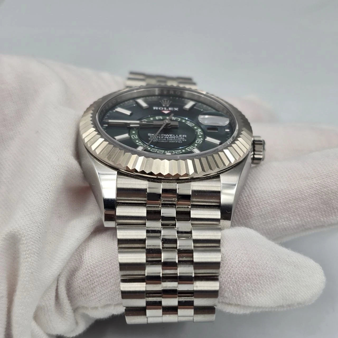 2024 PAPERS Rolex Sky-Dweller Mint Green Jubilee Stainless Steel 42mm 336934 BOX