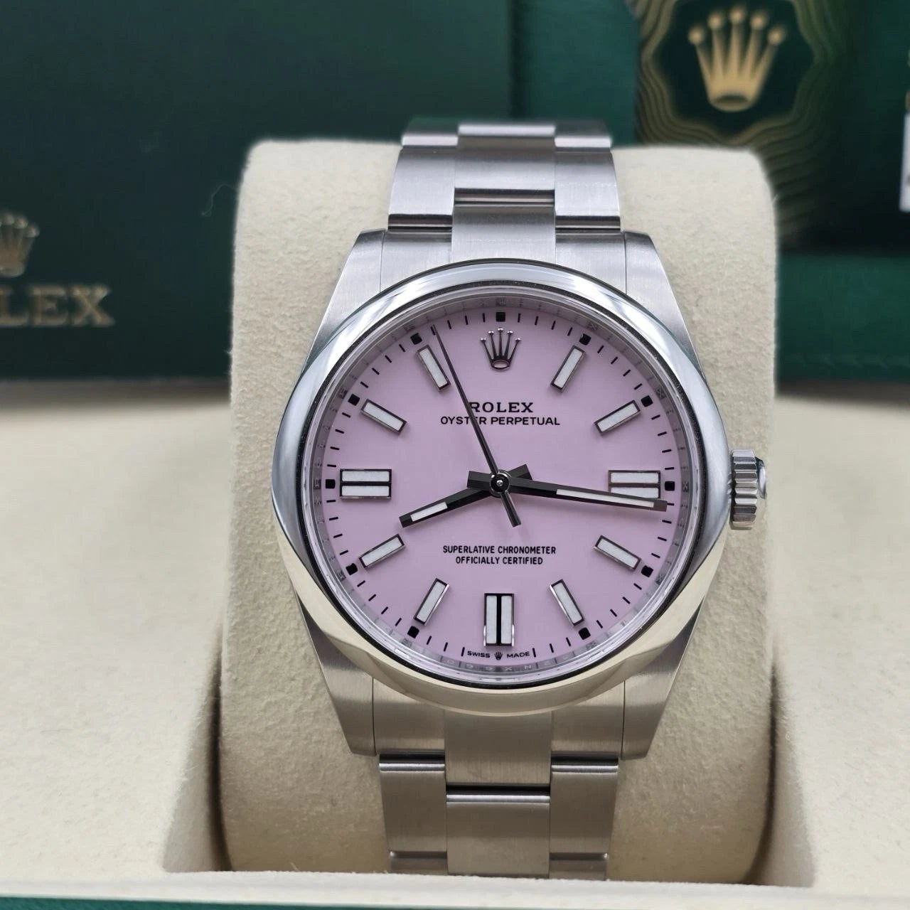 NEW 2026 Rolex Oyster Perpetual Stainless Steel 41mm Candy Pink Dial 134300