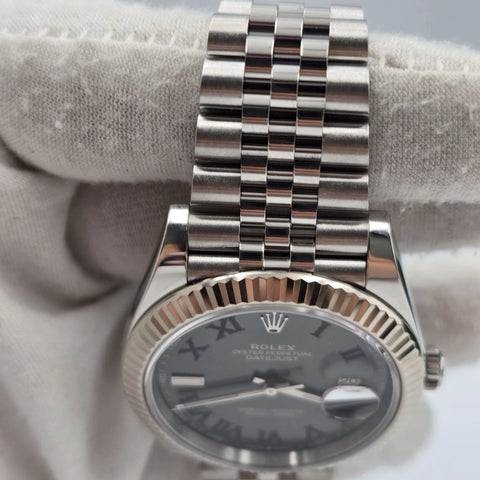 2024 PAPERS Rolex Datejust 41mm 126334 Steel Jubilee Gray Wimbledon Dial BOX