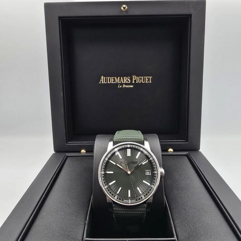 2025 PAPERS Audemars Piguet Code 11.59 15210ST Green Dial Stainless Steel BOX