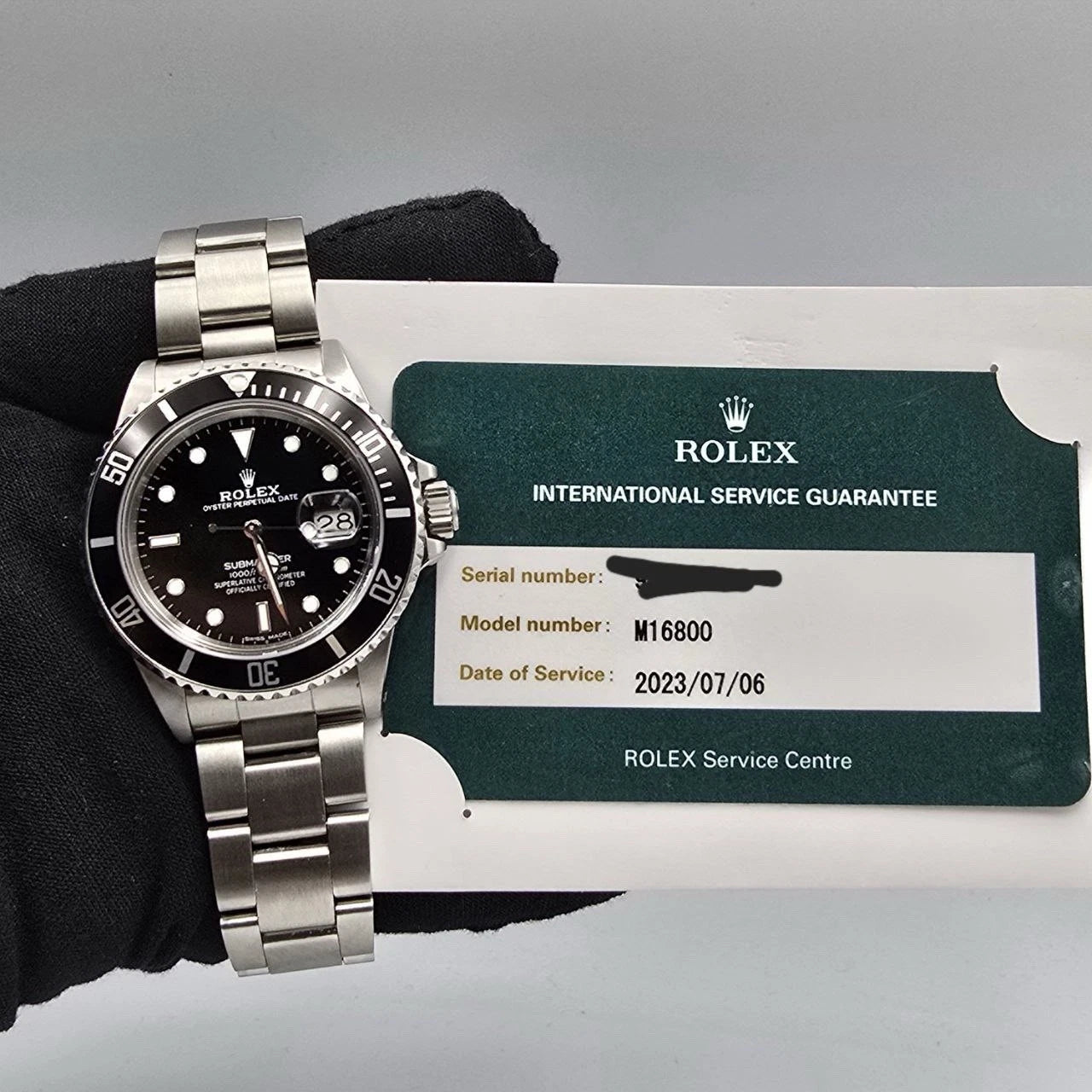 MINT 2023 RSC Rolex Submariner Date 16800 Steel Black Dial Oyster 40mm Watch