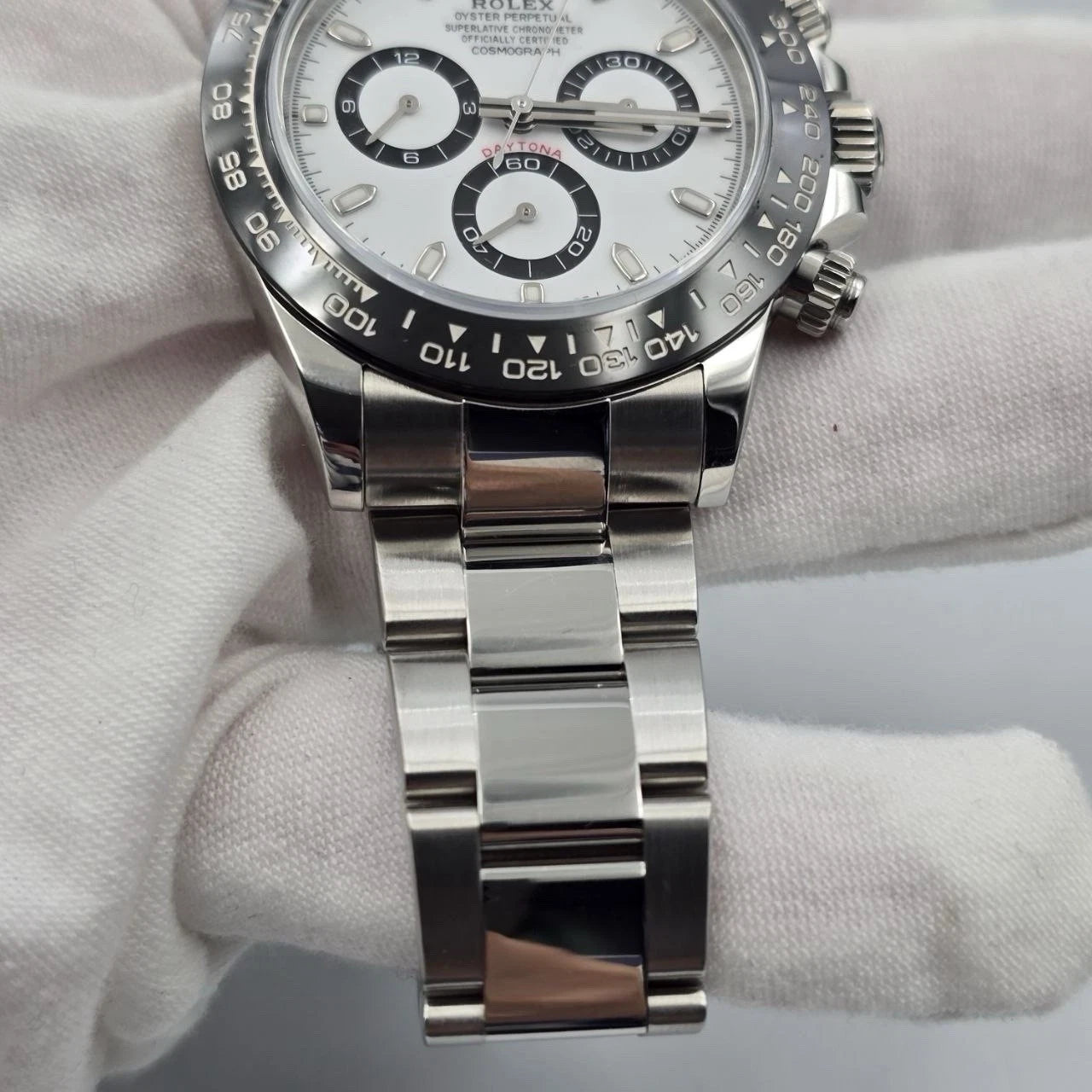 2023 PAPERS Rolex Daytona 116500LN White Dial Panda Ceramic 40mm Steel Watch BOX