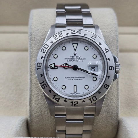 Rolex Explorer II 16570 Stainless Steel White Dial 40mm Watch