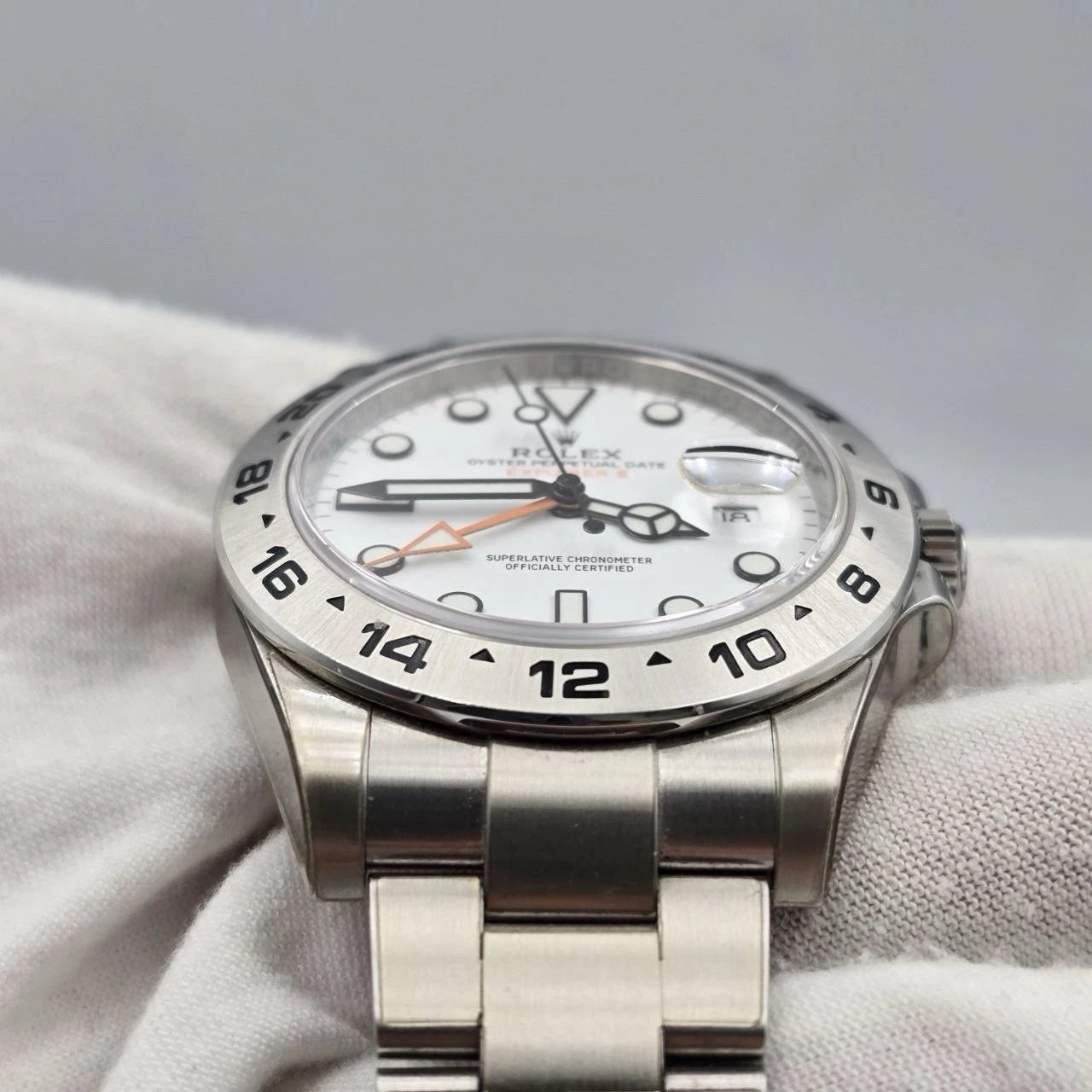 PAPERS 2019 Rolex Explorer II Stainless Steel White Orange 42mm Watch 216570 BOX