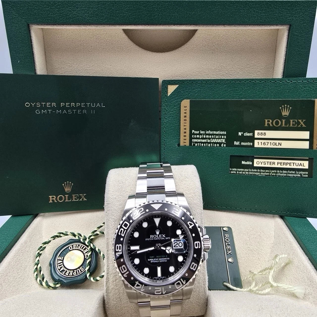 2013 PAPERS Rolex GMT Master II 116710LN Steel Ceramic "Green Arrow" 40mm BOX