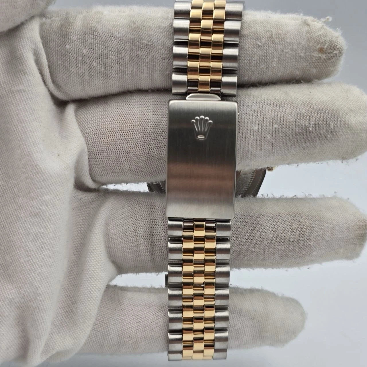 1996 PAPERS Rolex Datejust 36mm Champagne Diamond Dial Two Tone Jubilee 16233