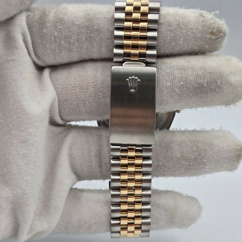 1996 PAPERS Rolex Datejust 36mm Champagne Diamond Dial Two Tone Jubilee 16233