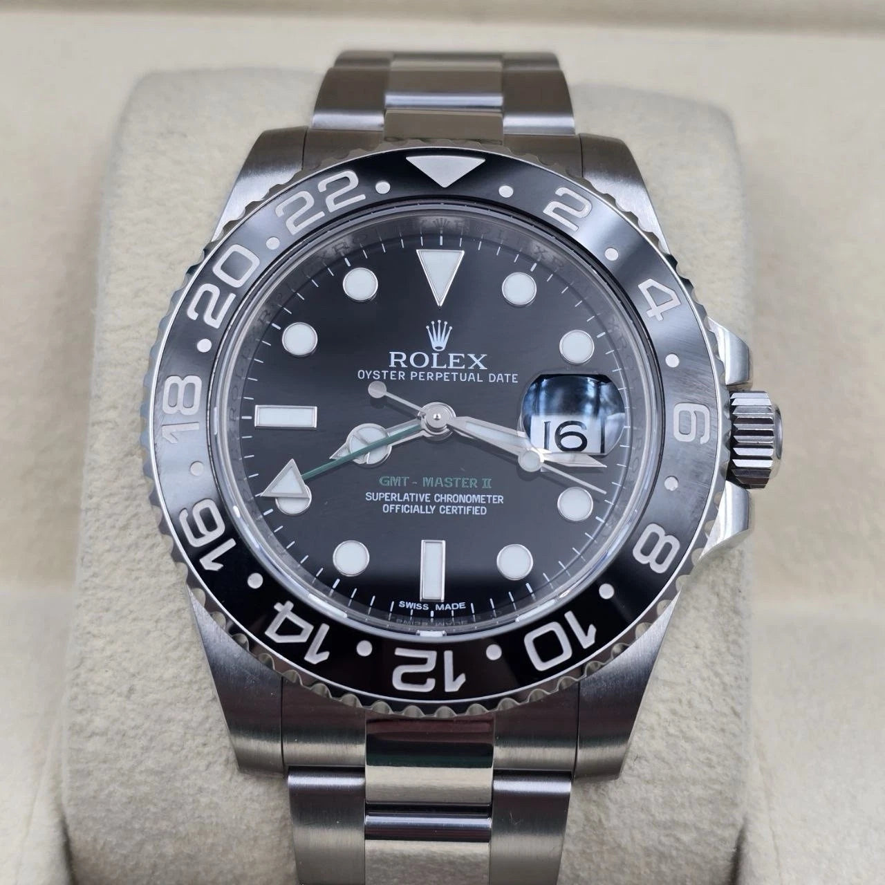 MINT 2010 Rolex GMT Master II 116710LN Steel Ceramic Black 40mm Watch