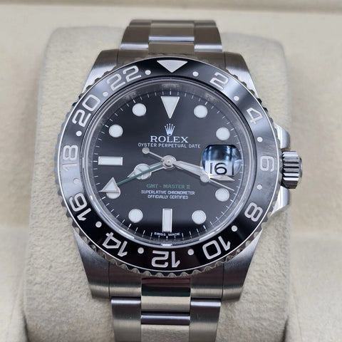 MINT 2010 Rolex GMT Master II 116710LN Steel Ceramic Black 40mm Watch