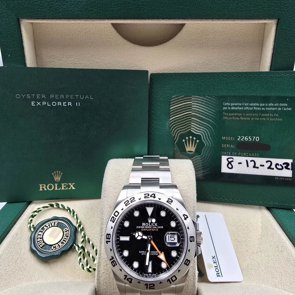 NEW 2021 Rolex Explorer II 42mm 226570 Stainless Steel Black Dial BOX