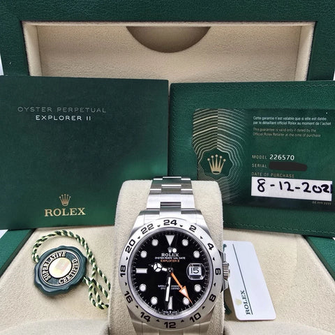 NEW 2021 Rolex Explorer II 42mm 226570 Stainless Steel Black Dial BOX