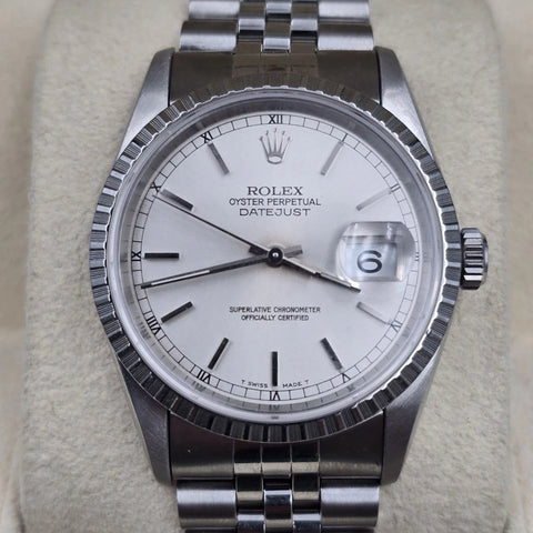 MINT Rolex Datejust Steel Automatic 36mm Silver Dial Jubilee Watch 16220
