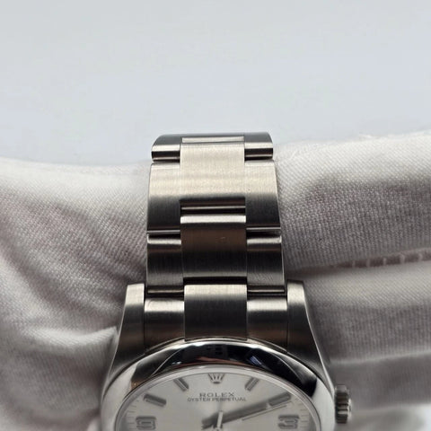 2015 PAPERS Rolex Oyster Perpetual Silver Stick Dial Steel 36mm 116000 BOX