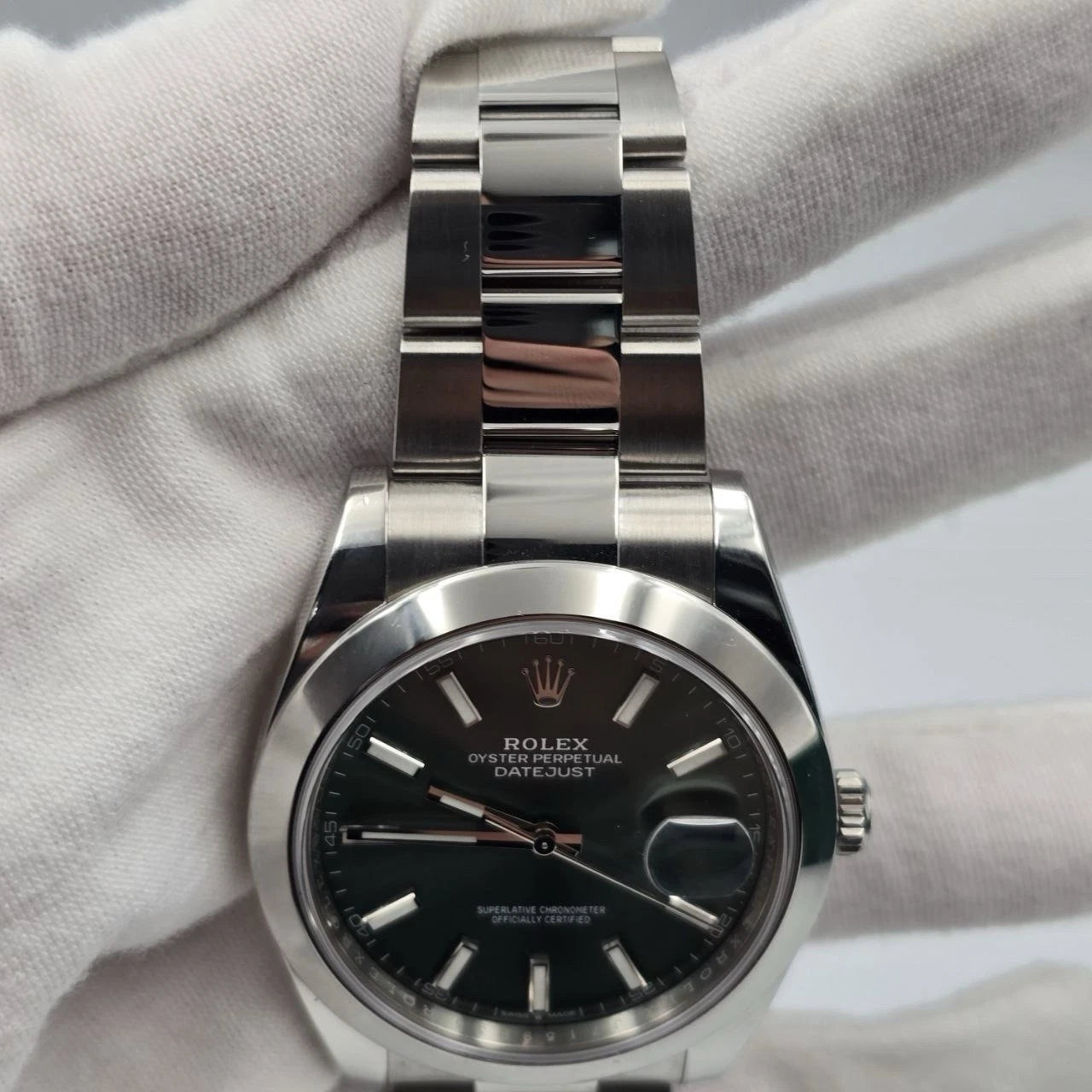 2022 PAPERS Rolex Datejust 41mm 126300 Mint Green Stick Dial Smooth Oyster BOX