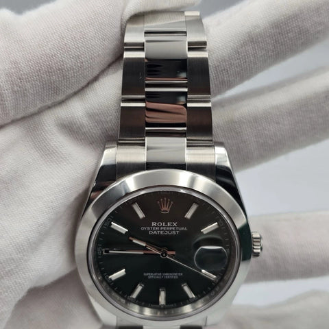 2022 PAPERS Rolex Datejust 41mm 126300 Mint Green Stick Dial Smooth Oyster BOX