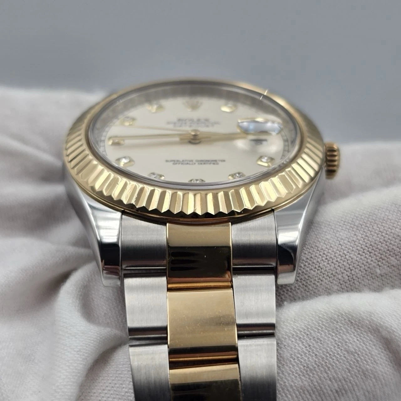 2014 PAPERS Rolex Datejust II Ivory Diamond Dial Oyster 41mm 116333 Watch