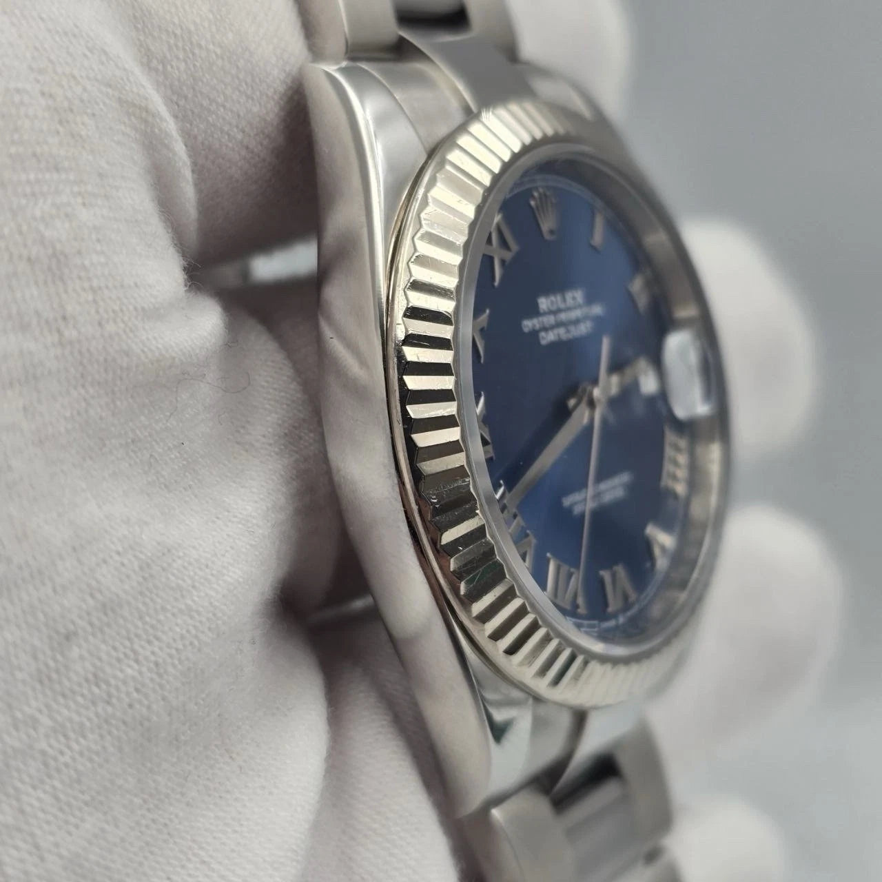 2022 PAPERS Rolex Datejust 126334 Steel Oyster Azzurro Blue Roman Dial 41mm BOX