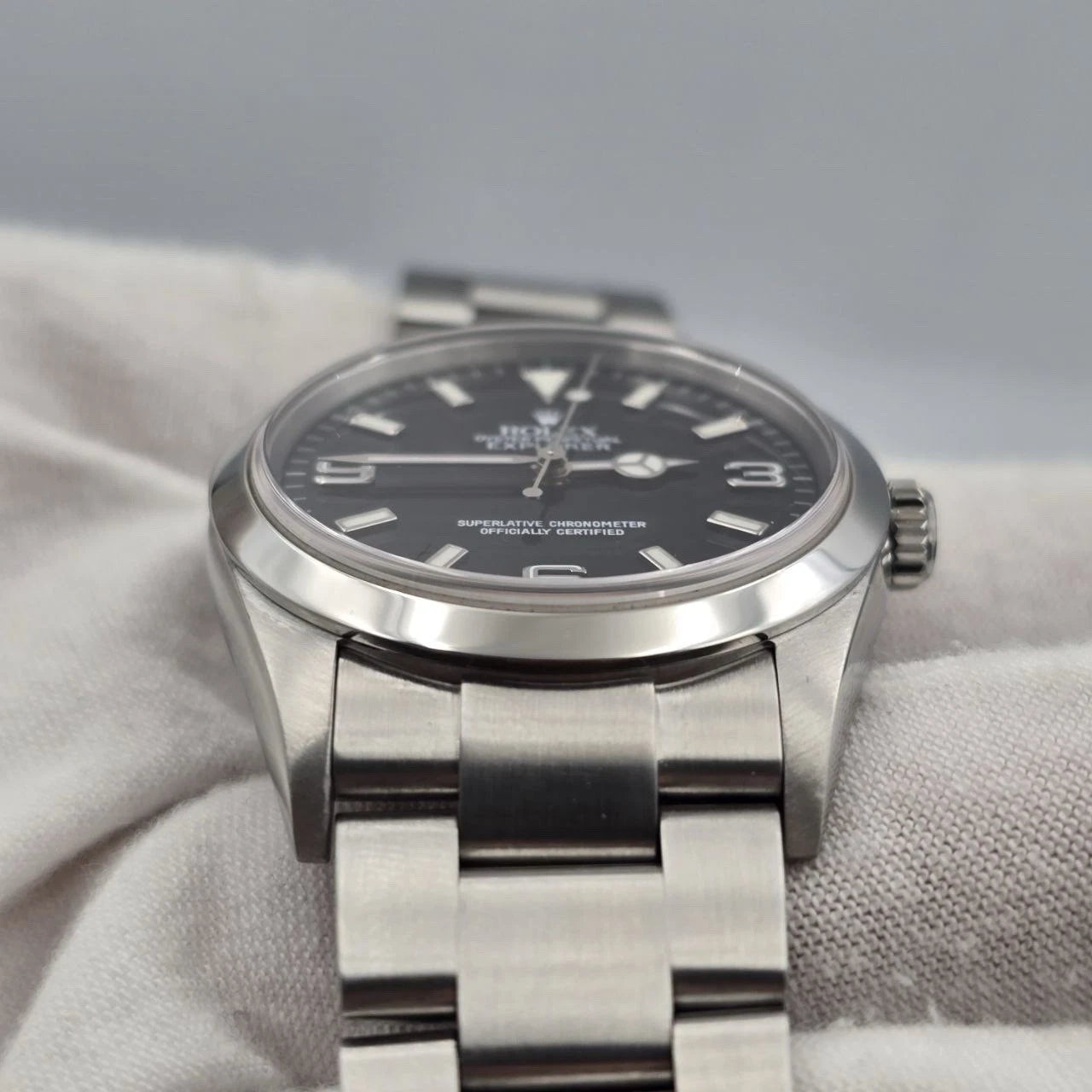 2004 PAPERS Rolex Explorer I 114270 36mm Stainless Steel Black Dial Watch