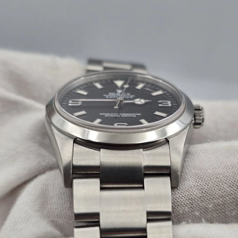 2004 PAPERS Rolex Explorer I 114270 36mm Stainless Steel Black Dial Watch