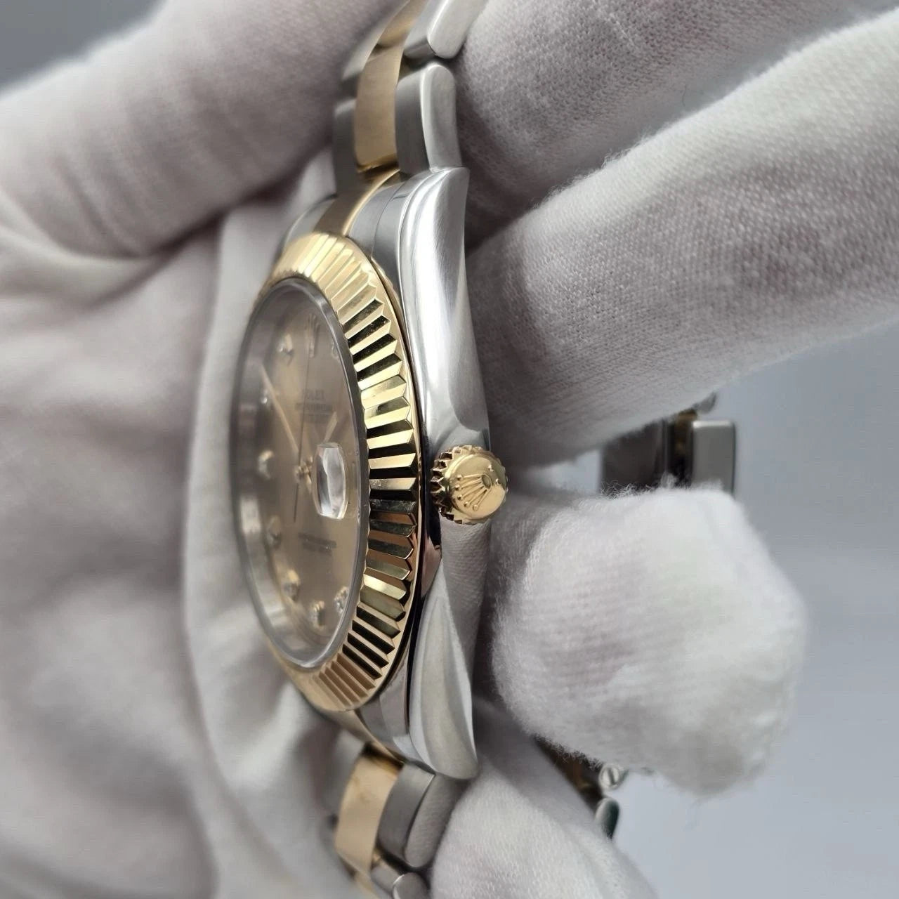 2014 PAPERS Rolex Datejust II Champagne Diamond Dial Oyster 41mm 116333 BOX
