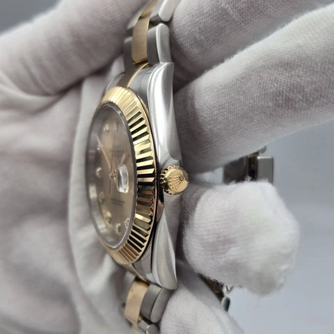 2014 PAPERS Rolex Datejust II Champagne Diamond Dial Oyster 41mm 116333 BOX