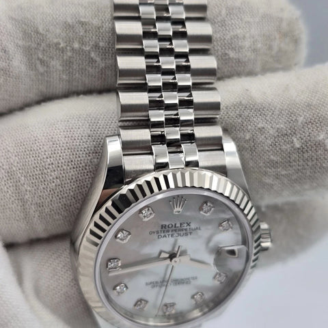 NEW 2026 Rolex Datejust 31mm Steel White Mother of Pearl Jubilee 278274