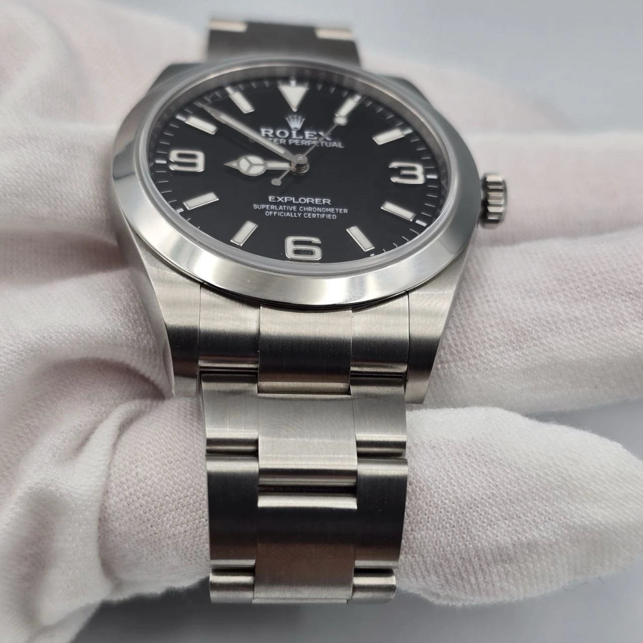 2018 PAPERS Rolex Explorer I Black Stainless Steel 39mm Watch 214270 BOX