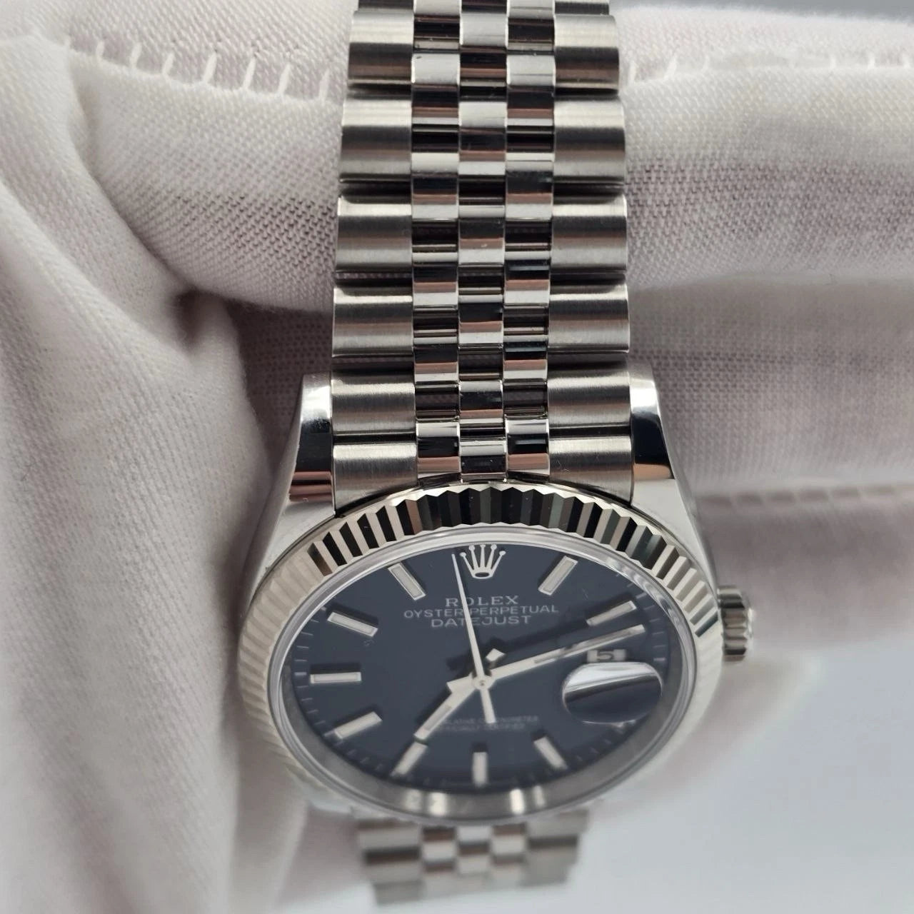 2025 PAPERS Rolex Datejust 36mm Blue Dial Fluted Steel Jubilee 126234 BOX