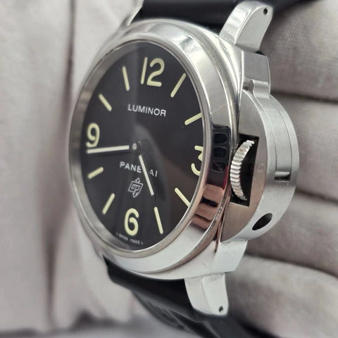 Panerai Luminor Base Logo Stainless Steel Black Rubber Strap 44mm Watch PAM01000