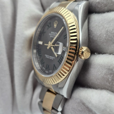 2013 PAPERS Rolex Datejust II Wimbledon Dial Oyster 41mm 116333 Watch BOX