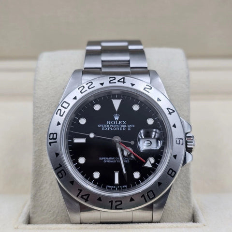 PAPERS Rolex Explorer II Stainless Steel Black Dial 40mm Watch 16570 + 2011 RSC