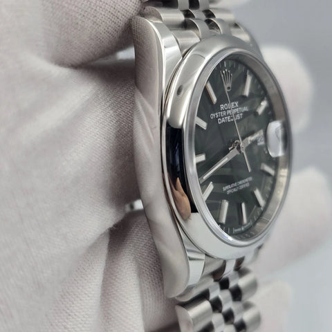 2023 PAPERS Rolex Datejust Green Palm Motif Dial Steel Jubilee 36mm 126200 BOX