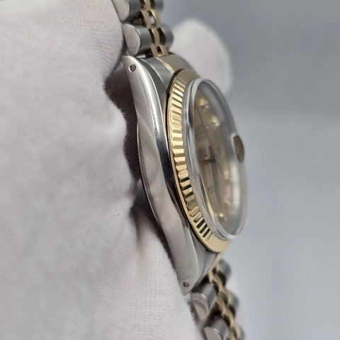 Rolex Datejust Champagne Diamond Two-Tone Yellow Gold Jubilee 16013 36mm Watch