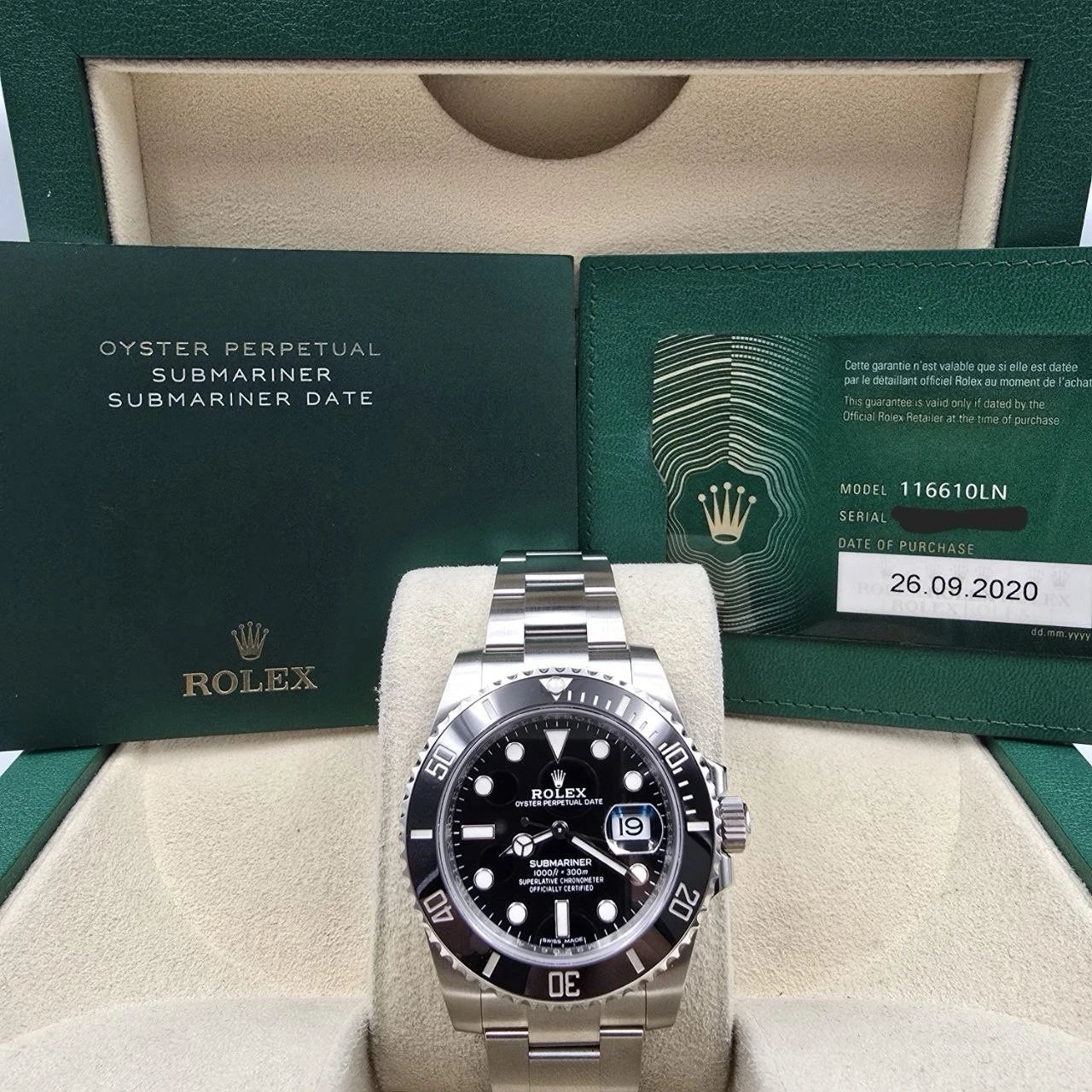 2020 NFC PAPERS Rolex Submariner Date 116610LN Steel Ceramic 40mm Watch BOX