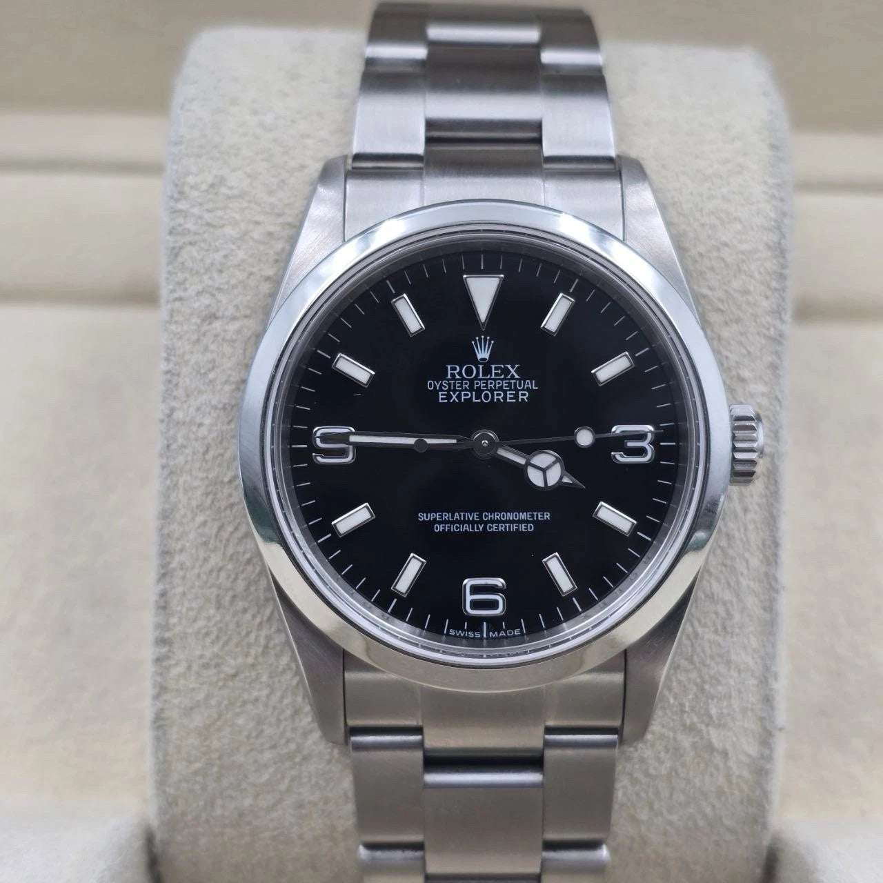 2008/2009 PAPERS Rolex Explorer l 114270 36mm Steel Black Dial Watch BOX