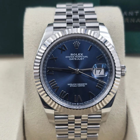 NEW 2026 Rolex Datejust 41mm 126334 Blue Roman Dial Fluted Bezel Jubilee UNWORN