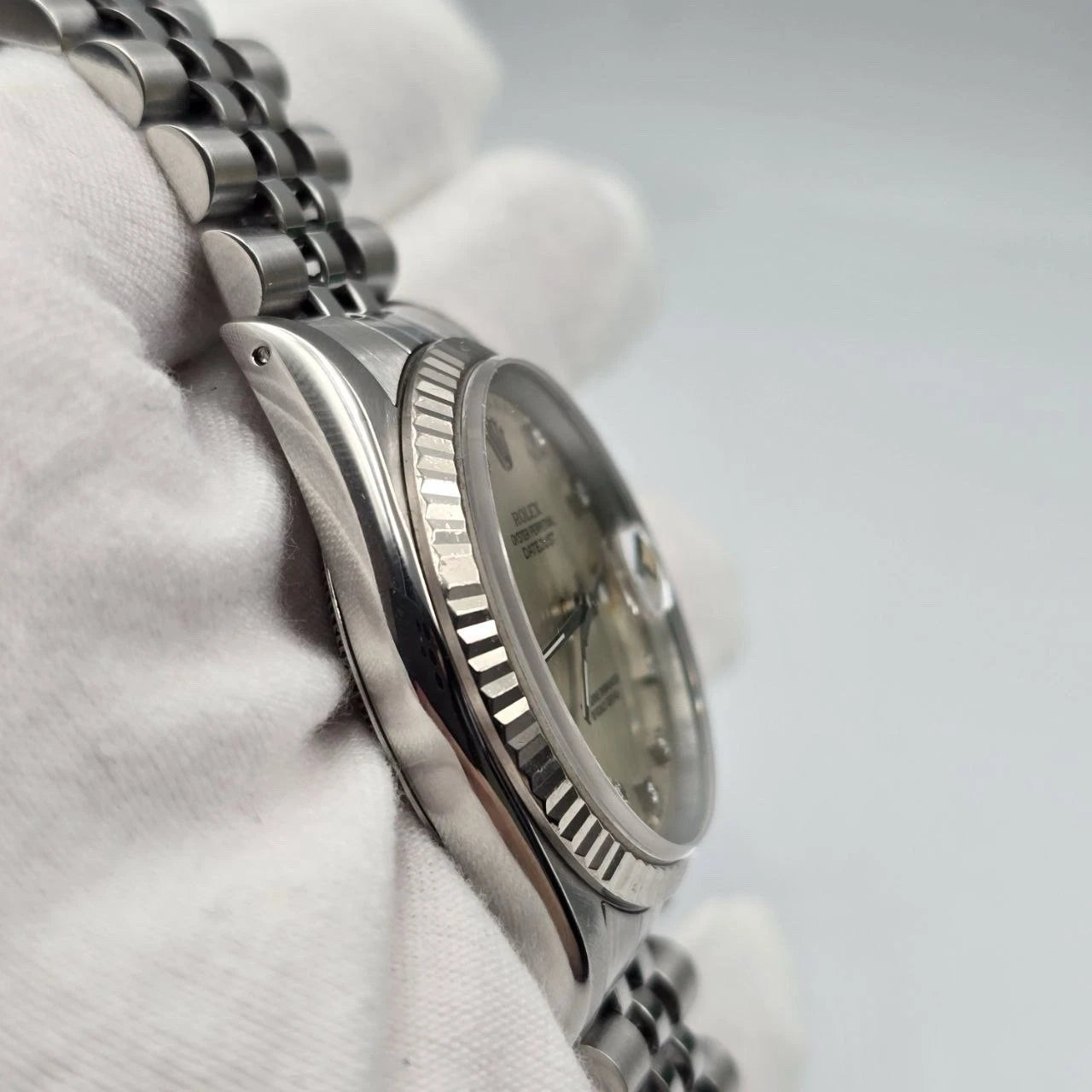 Rolex Datejust Silver Diamond Dial Stainless Steel Jubilee 16234 36mm Watch