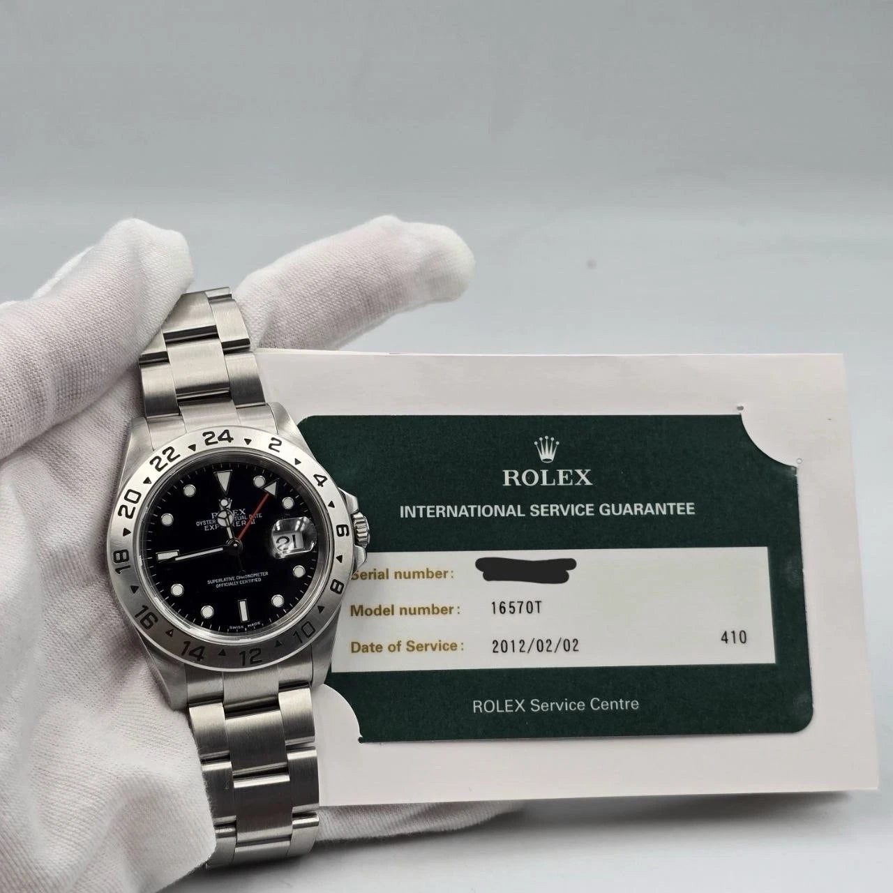 2012 RSC Rolex Explorer II Stainless Steel Black Dial 40mm Watch 16570