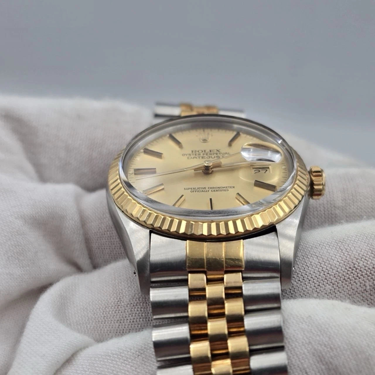 2025 RSC Rolex Datejust Champagne Two-Tone Yellow Gold Jubilee 16013 36mm Watch
