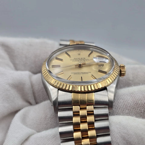 2025 RSC Rolex Datejust Champagne Two-Tone Yellow Gold Jubilee 16013 36mm Watch