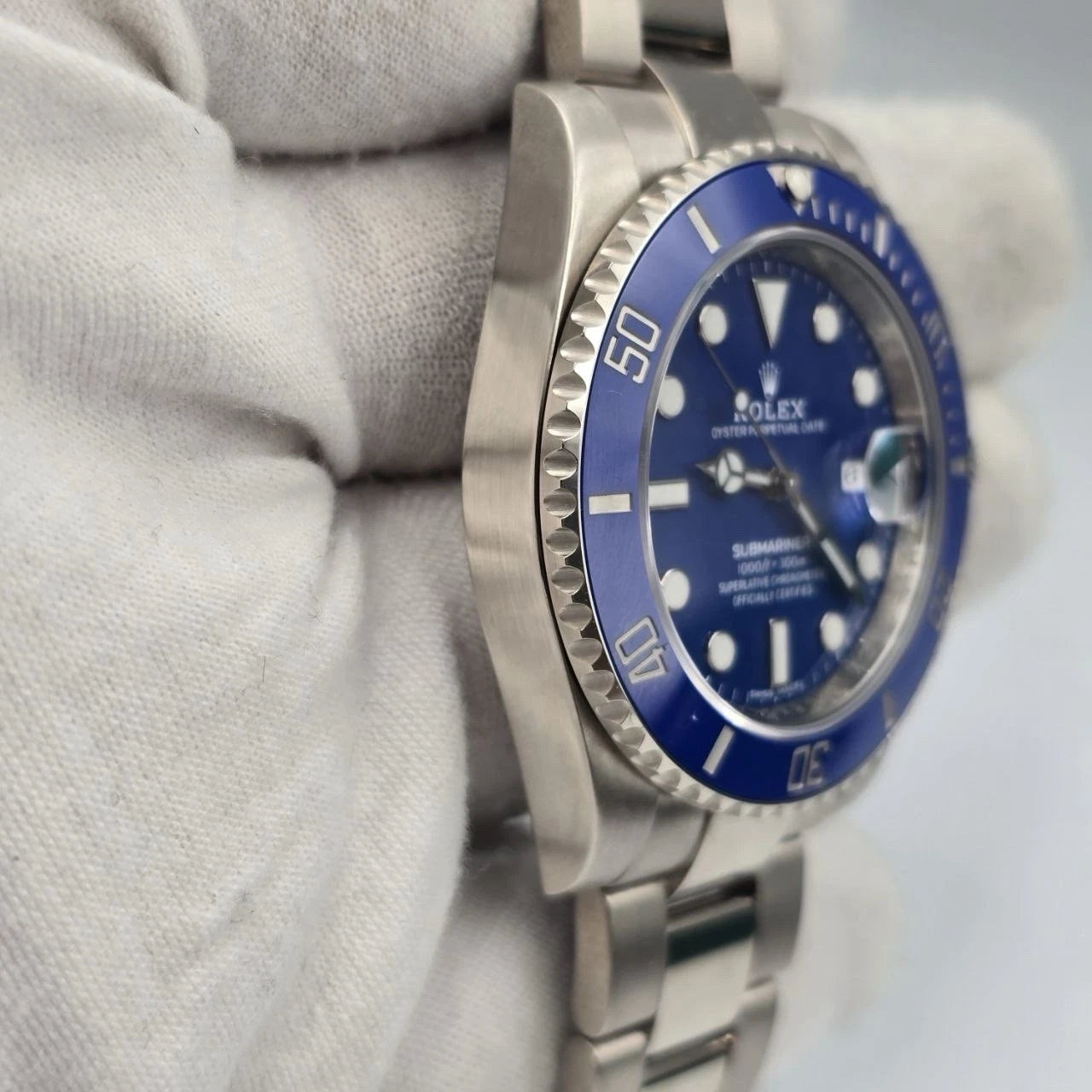 2020 PAPERS Rolex Submariner Date Smurf Blue Dial White Gold 40mm 116619LB BOX