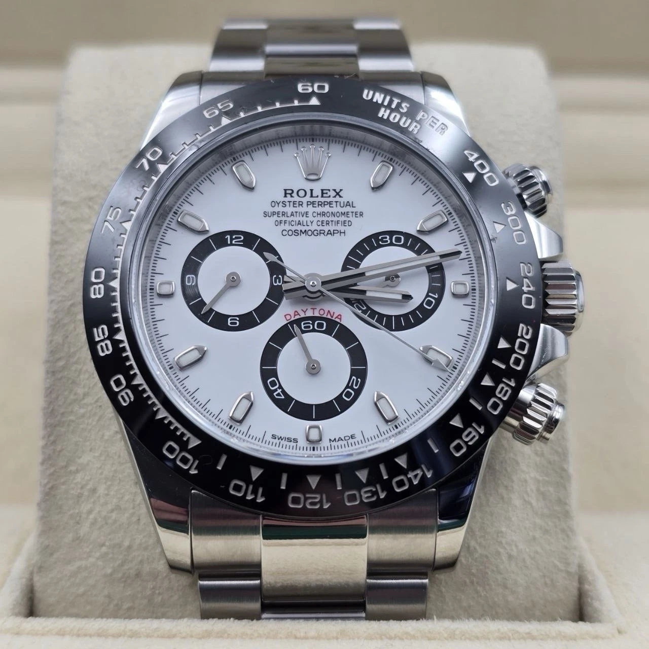 2023 PAPERS Rolex Daytona 116500LN White Dial Panda Ceramic 40mm Steel Watch BOX