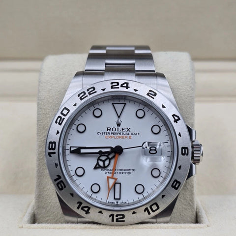 2021 PAPERS Rolex Explorer II 42mm 226570 Stainless Steel Polar White Dial BOX