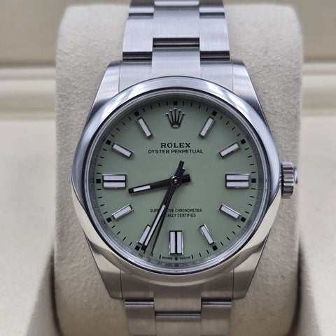 NEW 2025 Rolex Oyster Perpetual Pistachio Dial Stainless Steel 41mm 134300