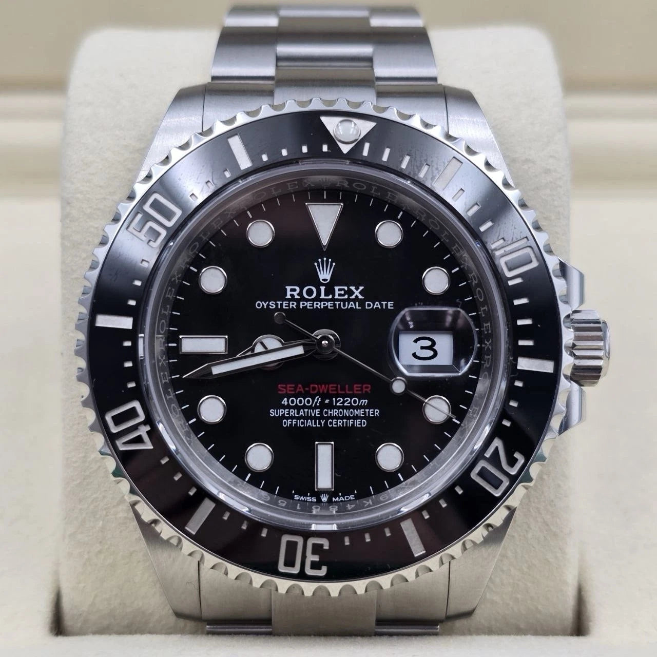 2025 PAPERS Rolex Sea-Dweller Black Red Letters Stainless Steel 43mm 126600 BOX