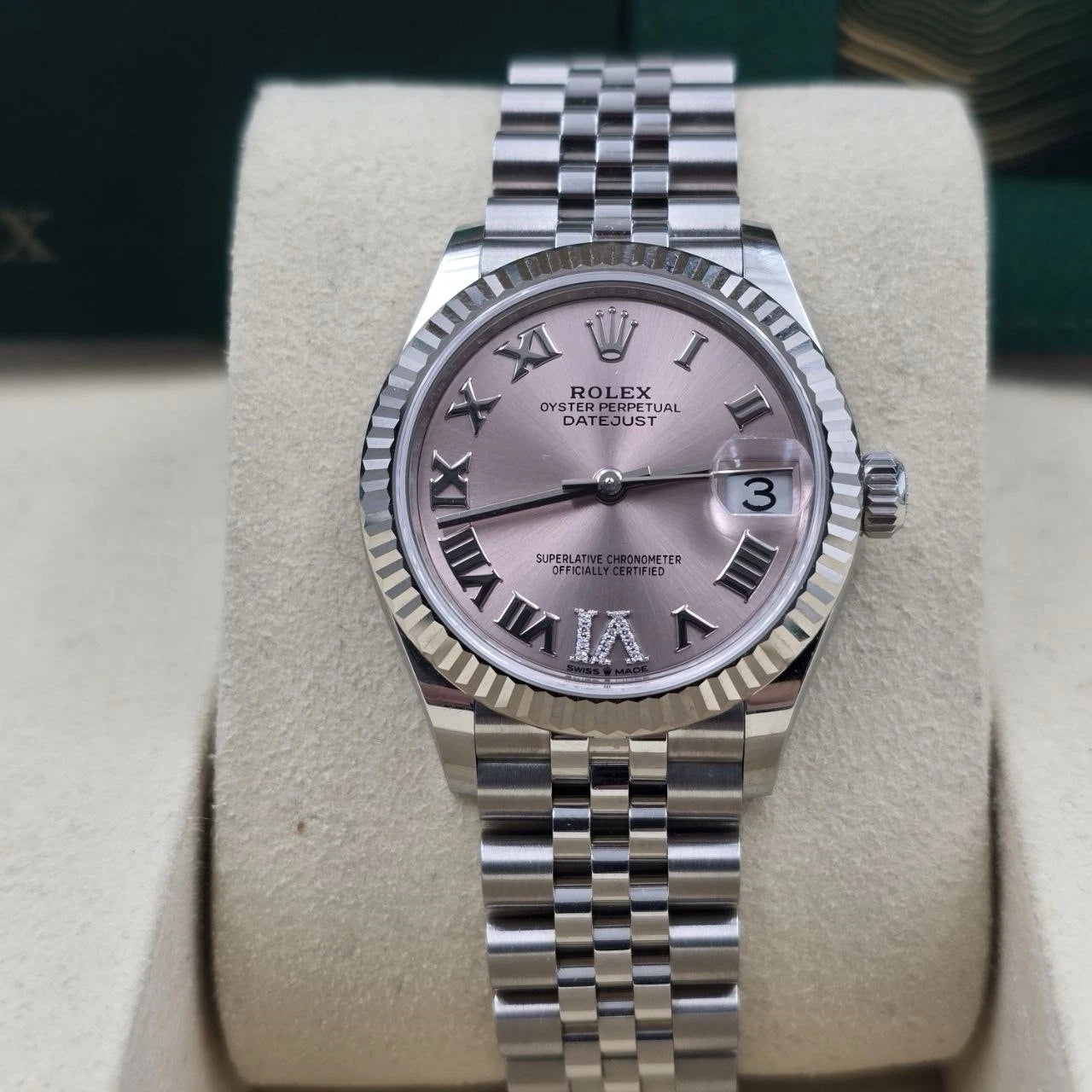 NEW 2026 Rolex Datejust 31mm Pink Roman Diamond 6 Dial Steel Jubilee 278274