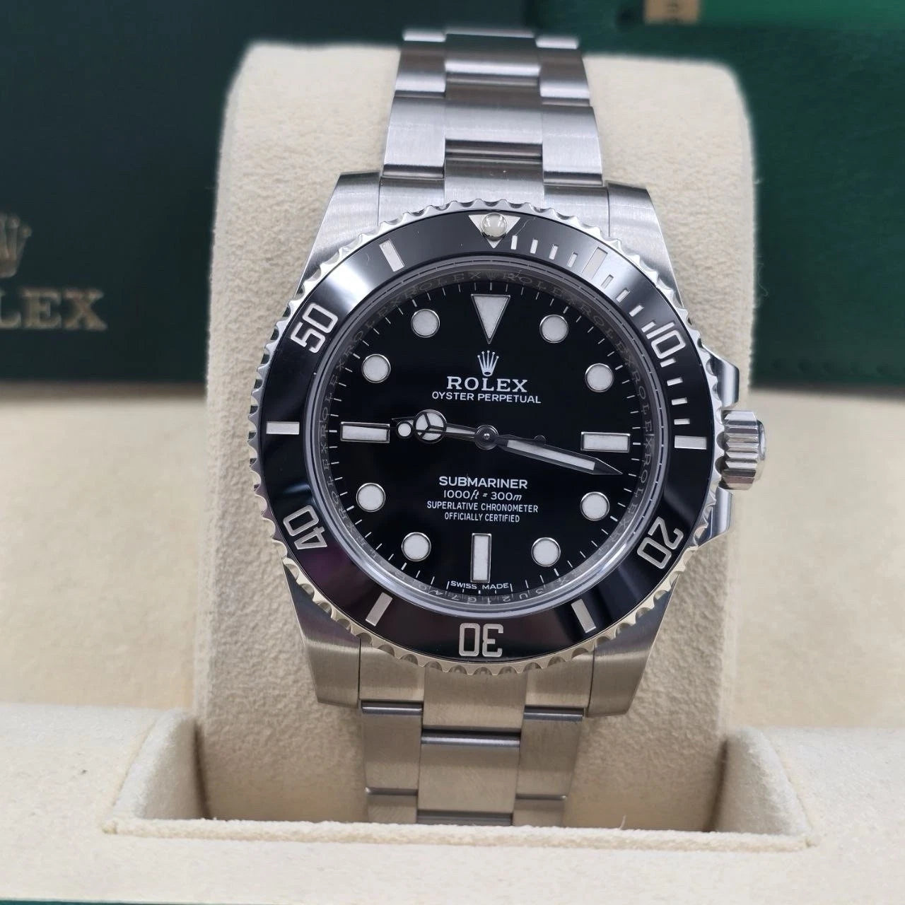 2017 PAPERS Rolex Submariner No-Date 114060 Steel Black Ceramic 40mm Watch BOX