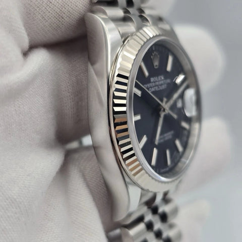 2025 PAPERS Rolex Datejust 36mm Blue Dial Fluted Steel Jubilee 126234 BOX