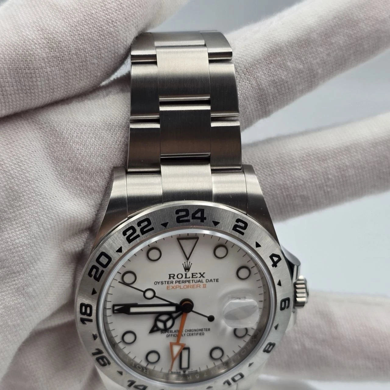 2021 PAPERS Rolex Explorer II 42mm 226570 Stainless Steel Polar White Dial BOX